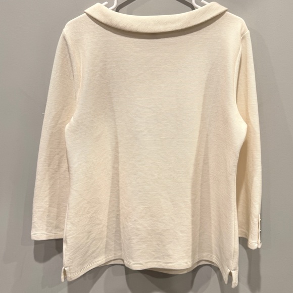 Talbots Cream Sabrina Portrait Collar Top - Picture 8 of 11